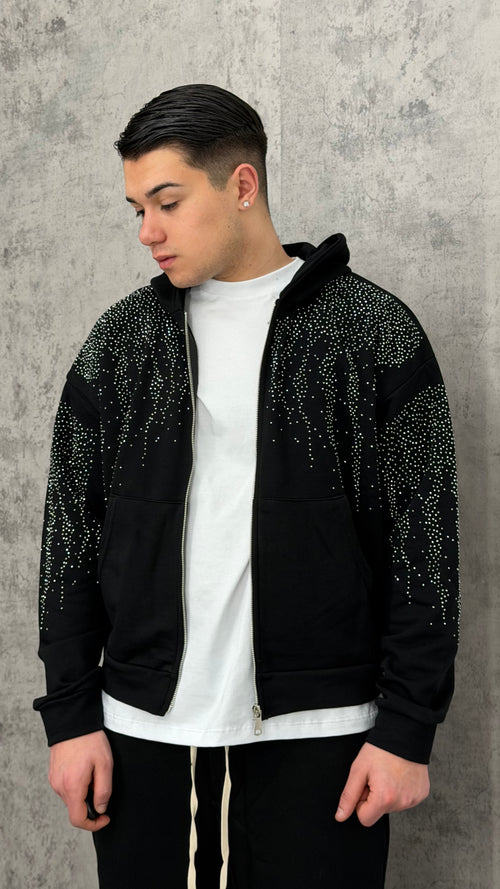 Felpa Fire Glitter Hood Zip