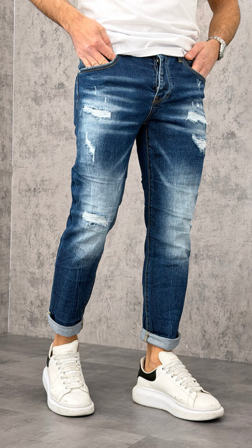 Jeans Slim Faded Rip