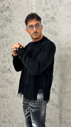 Maglioncino Crop Ripped Edge