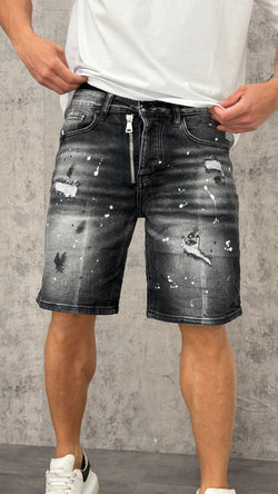 Pantaloncino Jeans Paint Zipped