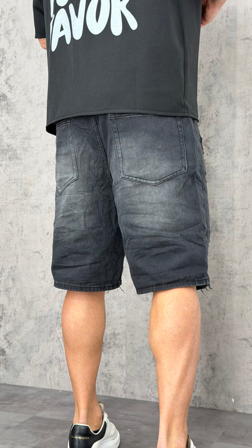 Pantaloncino Jeans Ripped Black