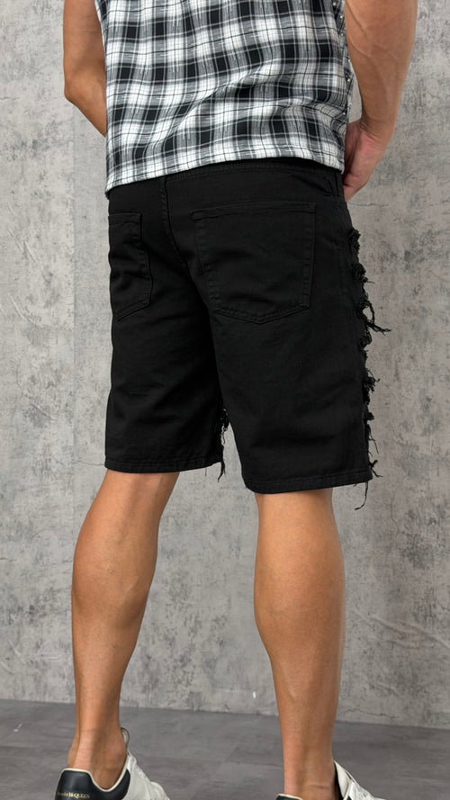 Pantaloncino Jeans Destroyed B&W