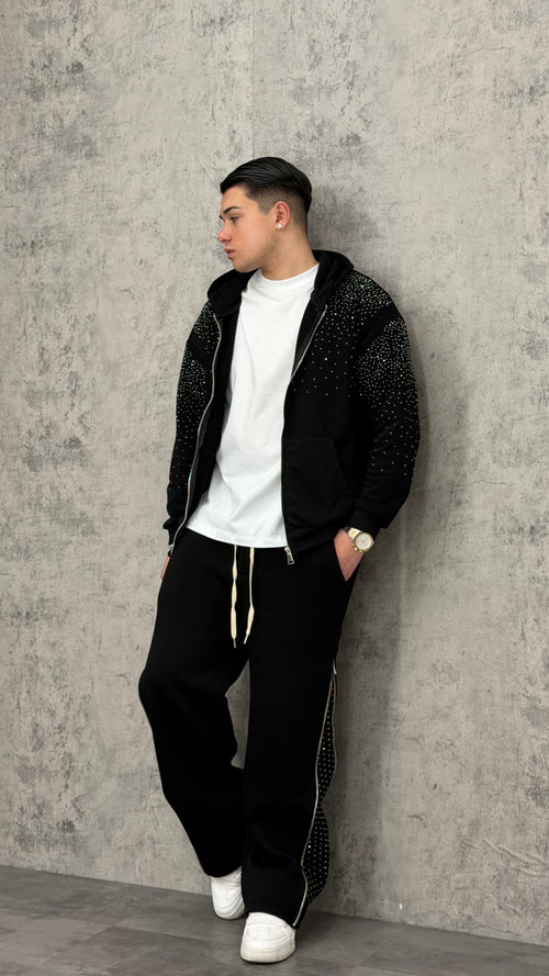 Felpa Glitter Hood Zip Primaverile Regular