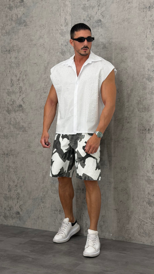 Pantaloncino Grey Military Shine