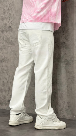 Jeans White Balloon Stitch