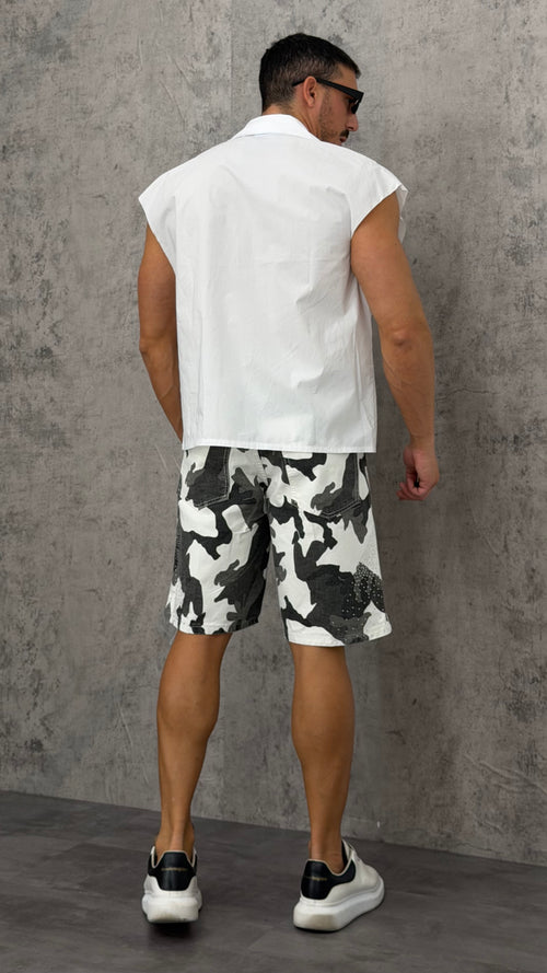 Pantaloncino Grey Military Shine