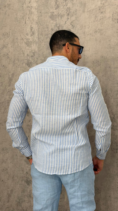 Camicia Lino Narrow Lines Slim Fit