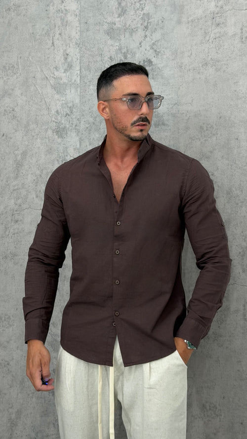 Camicia Slim Fit Lino Coreana
