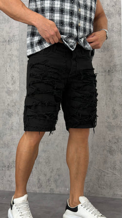 Pantaloncino Jeans Destroyed B&W