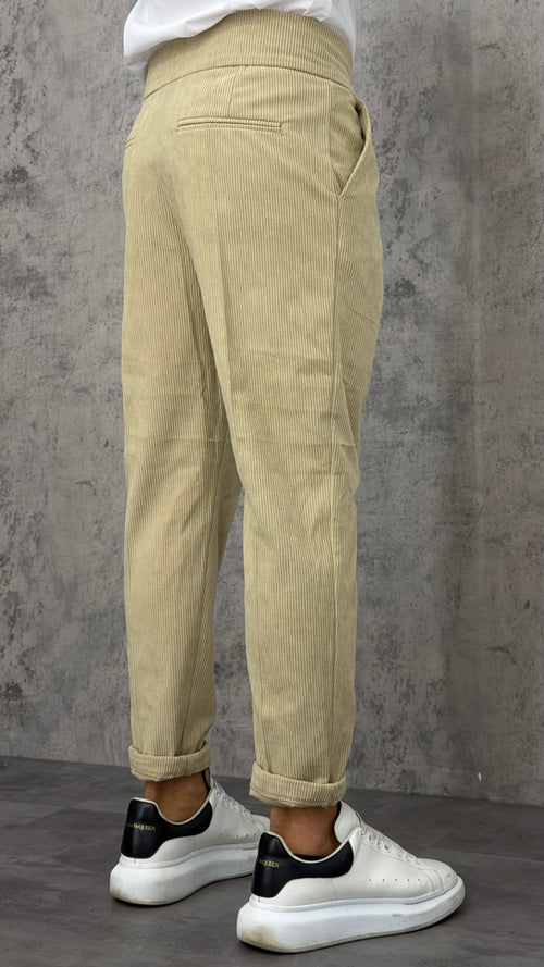 Pantaloni Side Button Velvet – Slim Fit