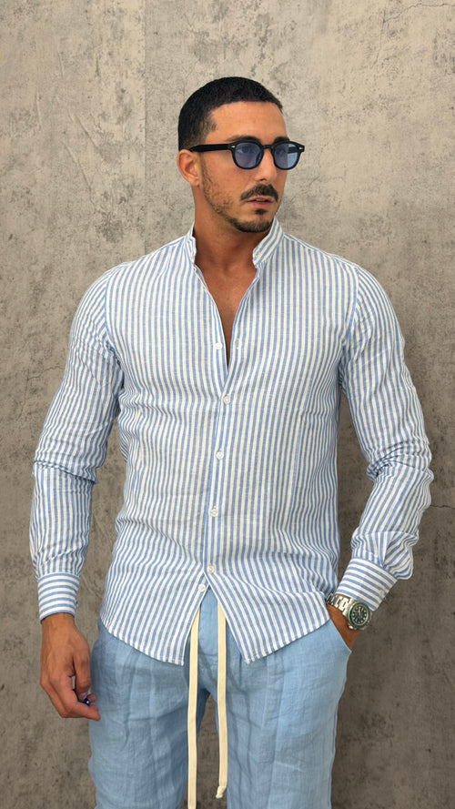 Camicia Lino Narrow Lines Slim Fit