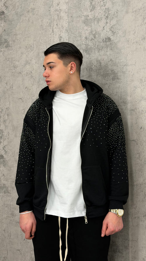 Felpa Glitter Hood Zip Primaverile Regular