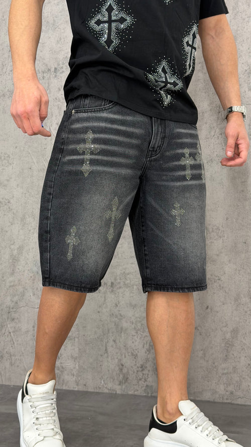 Pantaloncino Black Cross Sparkle