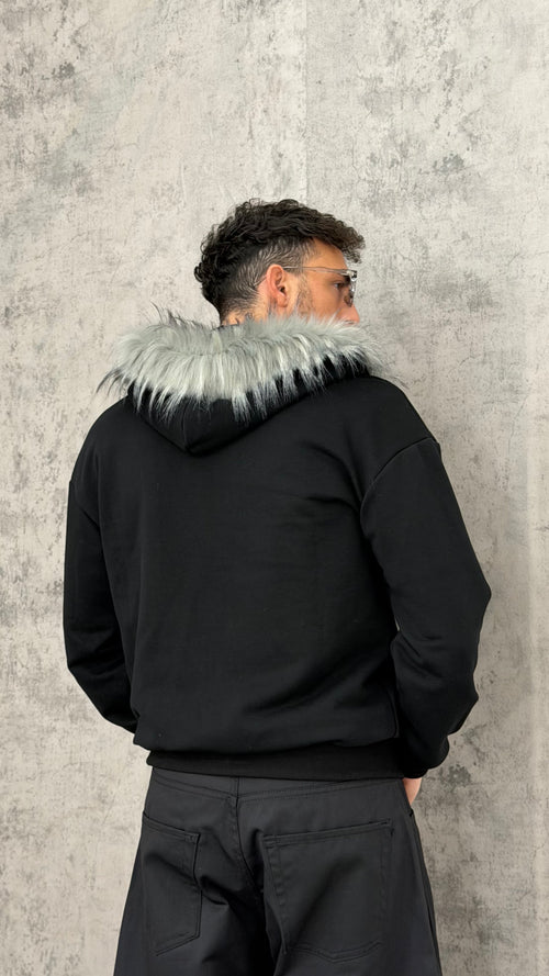 Felpa Zip Fur Hooded