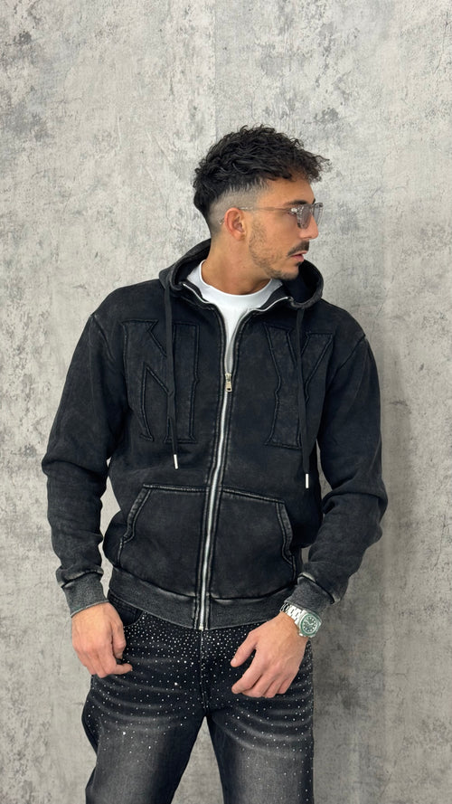 Felpa Zip NY Washed