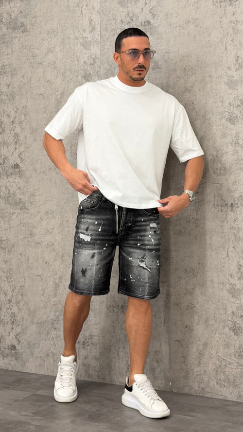 Pantaloncino Jeans Paint Zipped