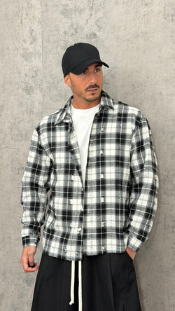 Camicia Ripped Grid