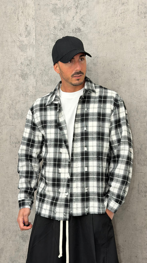 Camicia Ripped Grid