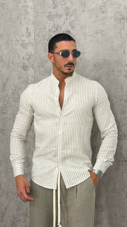 Camicia Lino Narrow Lines Slim Fit