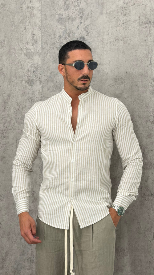 Camicia Lino Narrow Lines Slim Fit