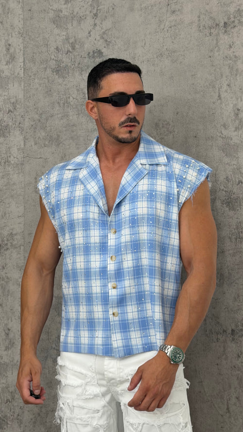 Camicia Smanicata Check Shine