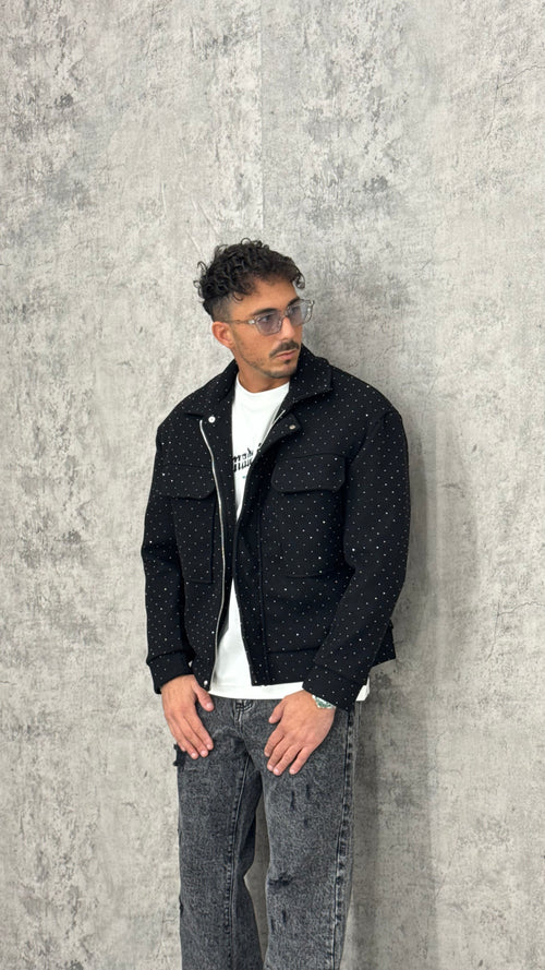 Giacca Crop Sparkle Zip