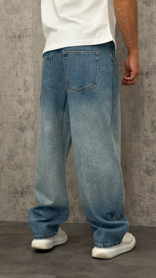 Jeans Balloon Shine Stripes