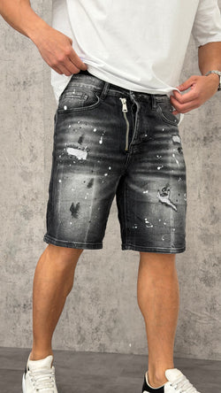 Pantaloncino Jeans Paint Zipped