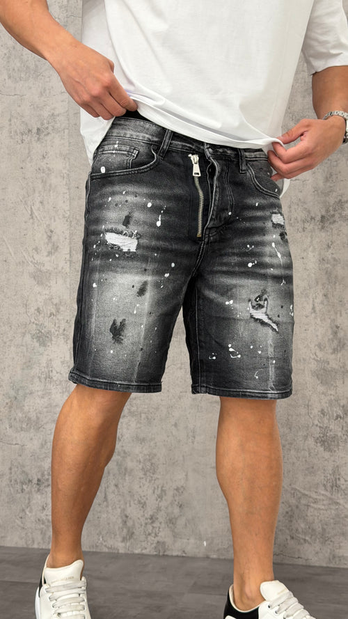 Pantaloncino Jeans Paint Zipped