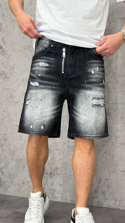 Pantaloncino Jeans Fade Zipped