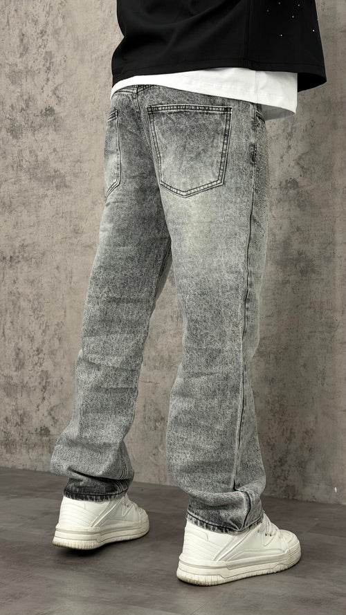 Jeans Baggy Shiny Front Grey