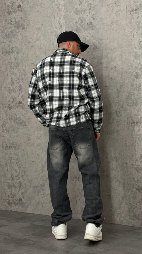 Jeans Baggy Black Shine Cross