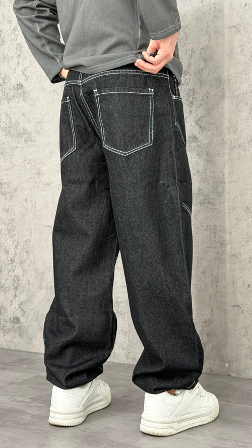 Jeans Black Balloon Stitch