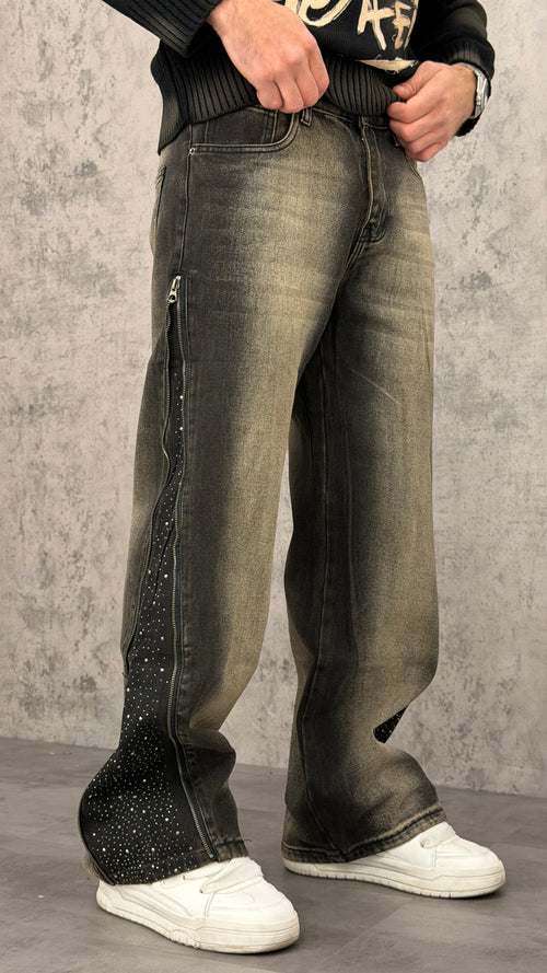Jeans Baggy Sand Sparkle Side
