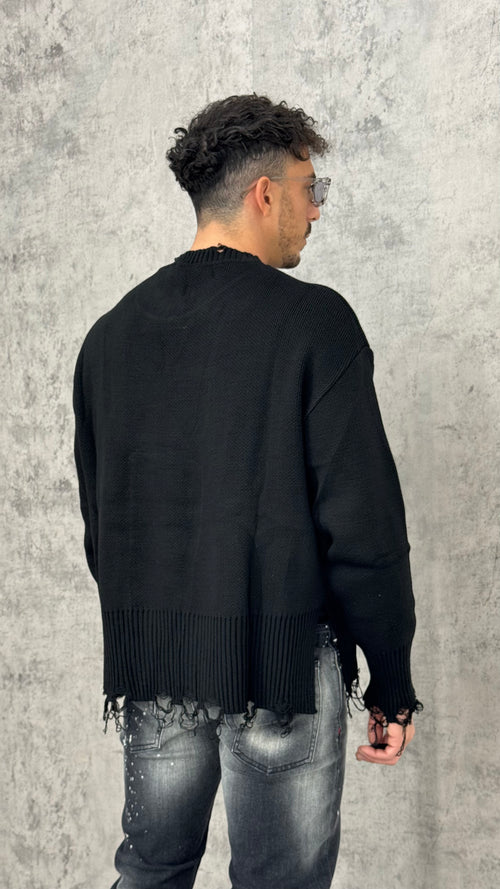 Maglioncino Crop Ripped Edge