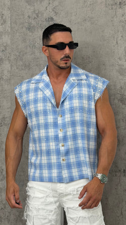 Camicia Smanicata Check Shine
