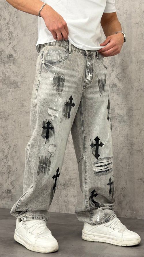 Jeans Balloon Black Cross