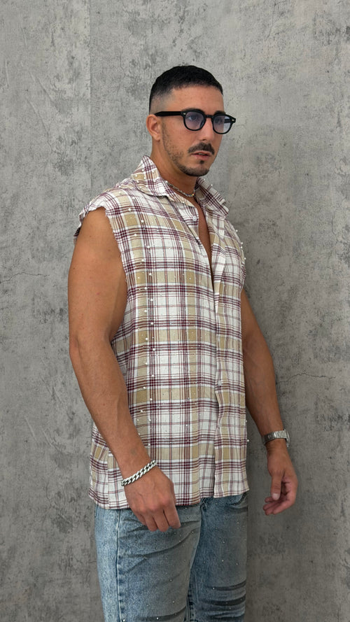 Camicia Smanicata Crystal Squared