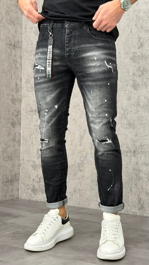 Jeans Skinny Painted Ripped