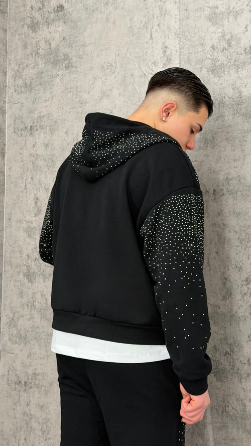 Felpa Glitter Hood Zip Primaverile