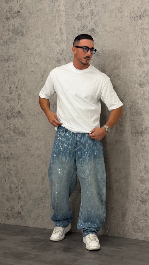 Jeans Balloon Shine Stripes