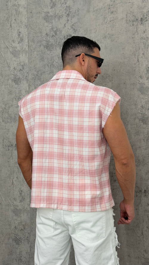 Camicia Smanicata Check Shine