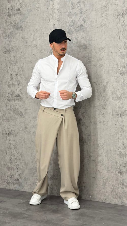 Pantaloni Over Double Button