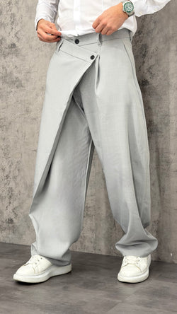 Pantaloni Over Double Button