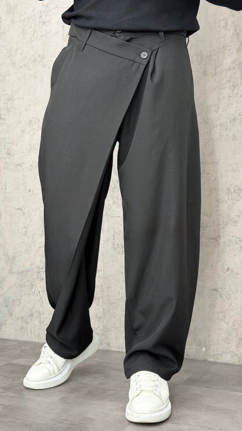 Pantaloni Over Double Button