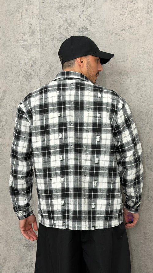 Camicia Ripped Grid