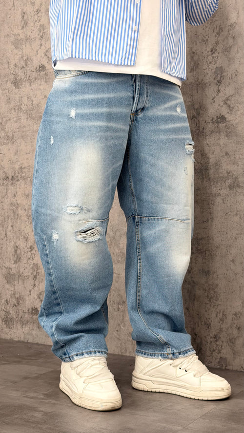 Jeans Balloon Light Washed Ripped