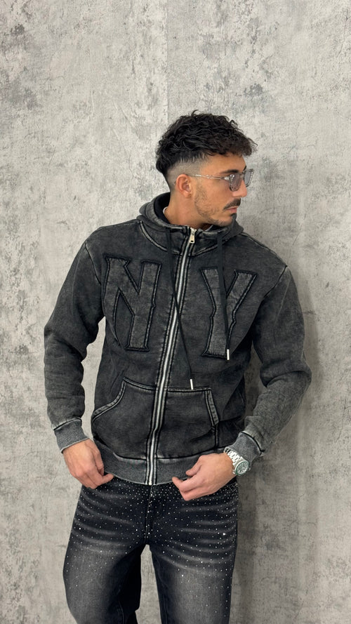 Felpa Zip NY Washed