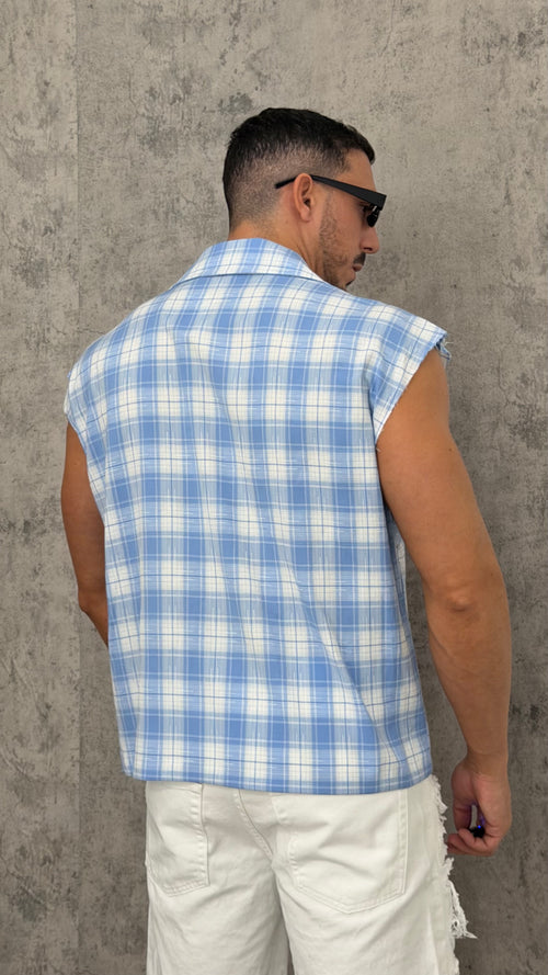 Camicia Smanicata Check Shine