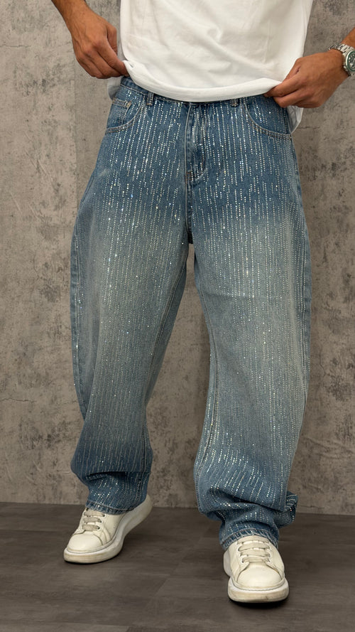 Jeans Balloon Shine Stripes
